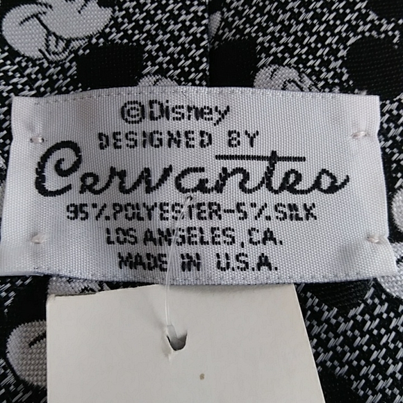 NEW Mickey Mouse Tie Disney Designed by Carvantes Silk Blend Black White - Picture 2 of 7